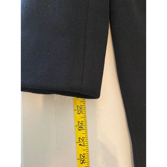 Saks Fifth Avenue Double-Breasted Black Wool Overcoat  Coat Trench Large - Picture 9 of 10